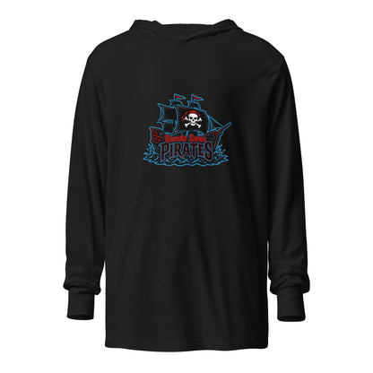 Performance | Hooded Long Sleeve T Shirt | Roanoke Rapids Pirates | Black Sail Battlers Logo