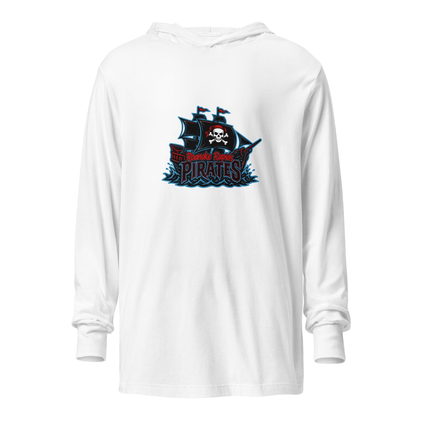Performance | Hooded Long Sleeve T Shirt | Roanoke Rapids Pirates | Black Sail Battlers Logo