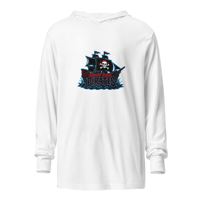 Performance | Hooded Long Sleeve T Shirt | Roanoke Rapids Pirates | Black Sail Battlers Logo