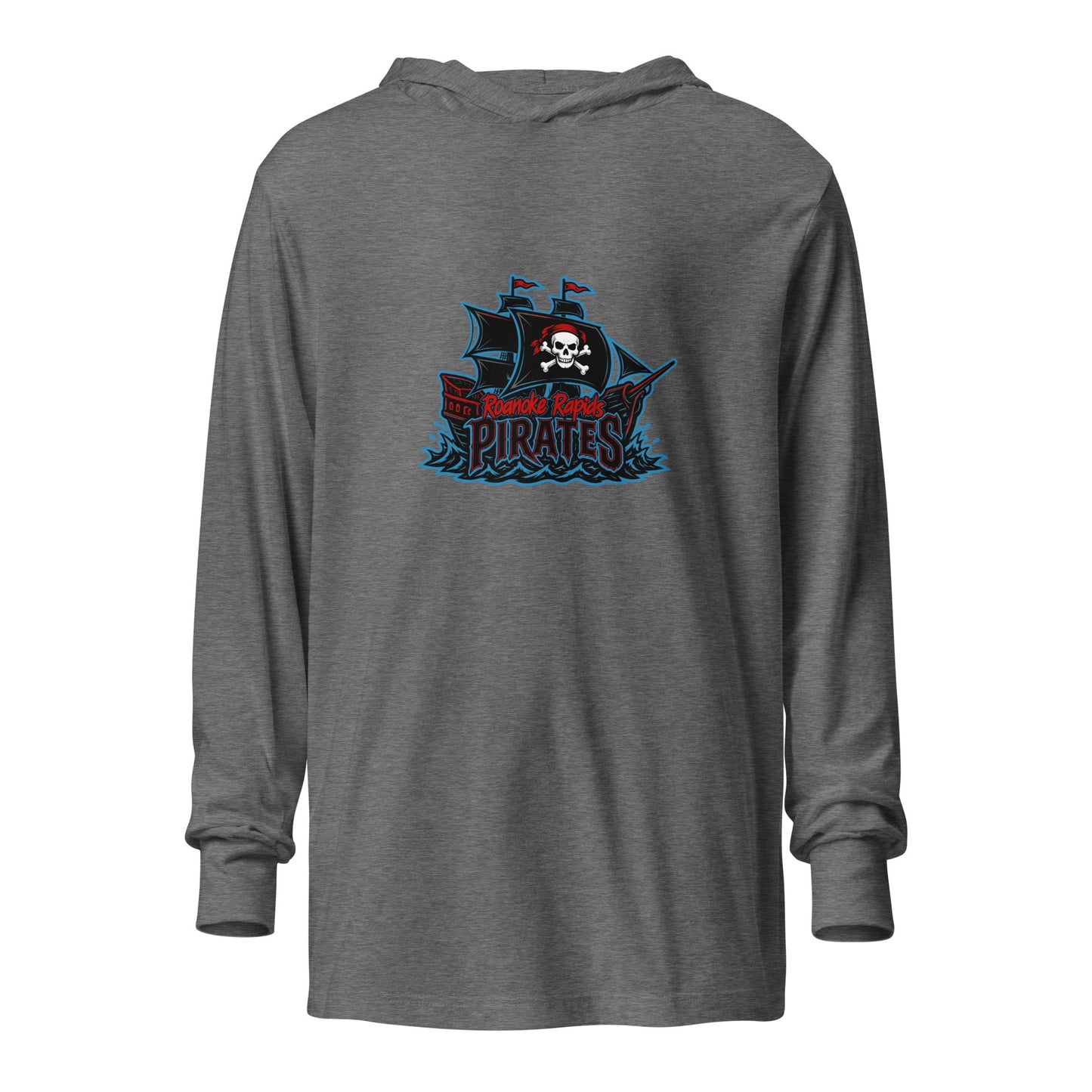 Performance | Hooded Long Sleeve T Shirt | Roanoke Rapids Pirates | Black Sail Battlers Logo