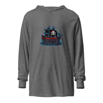 Performance | Hooded Long Sleeve T Shirt | Roanoke Rapids Pirates | Black Sail Battlers Logo