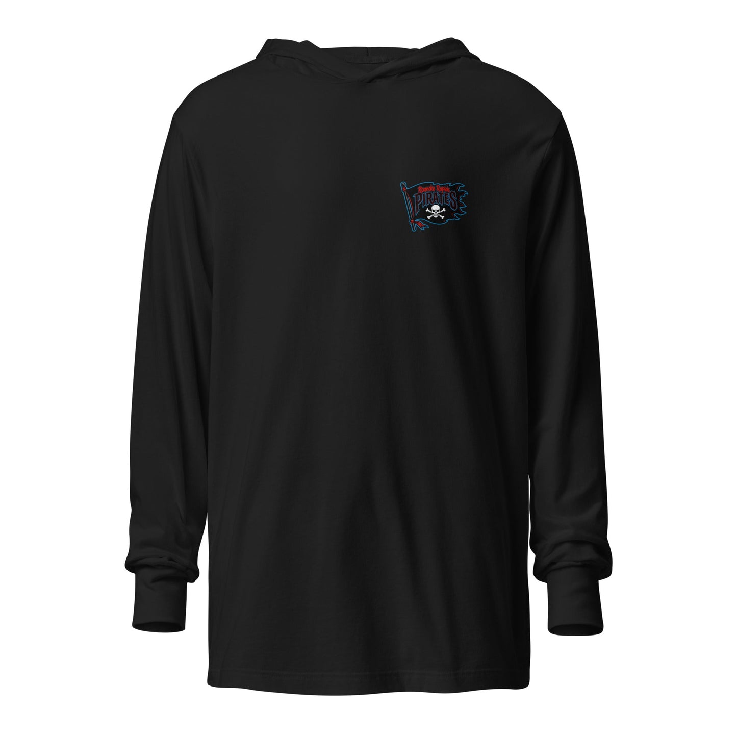 Performance | Hooded Long Sleeve T Shirt | Roanoke Rapids Pirates | Blackwave Flag Logo