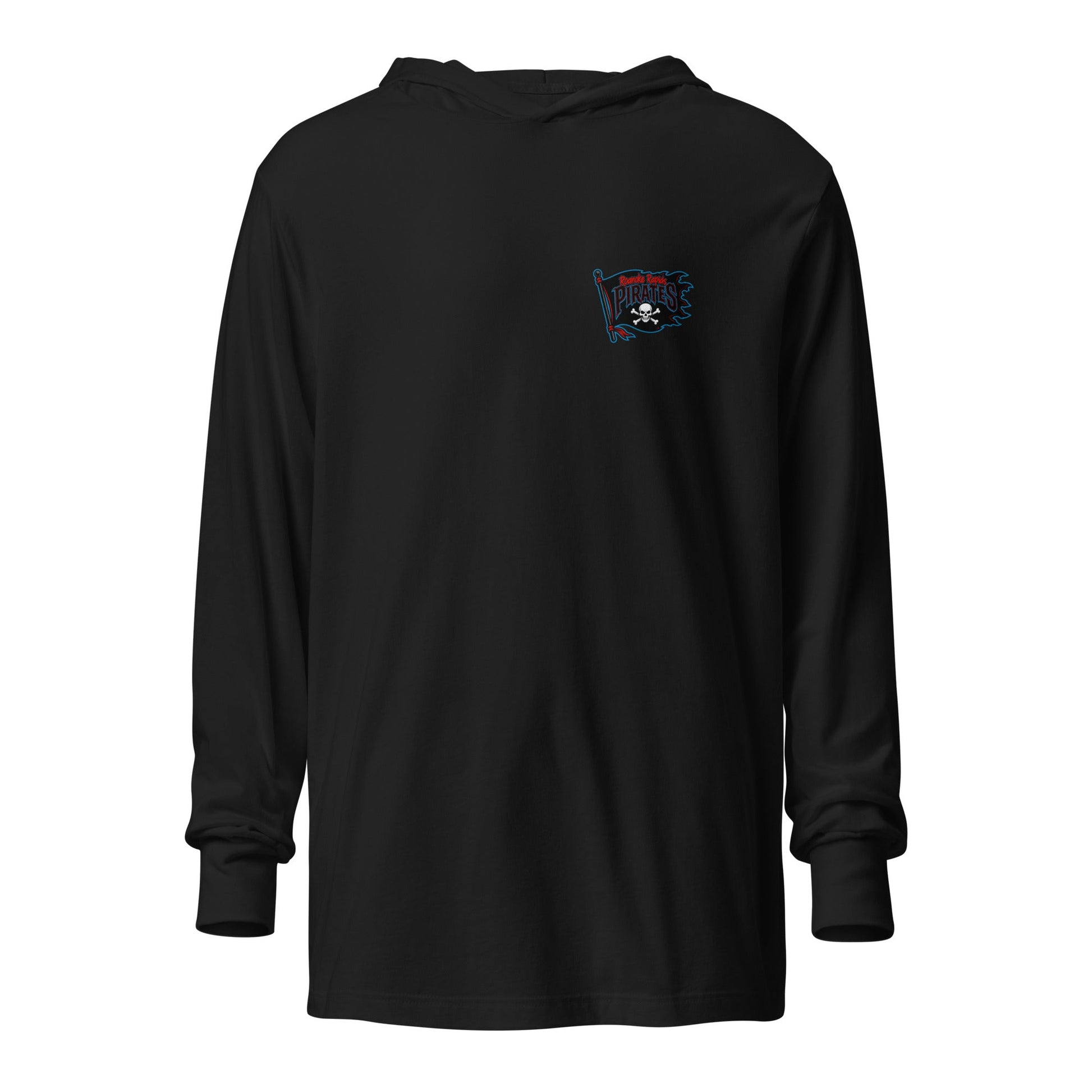 Performance | Hooded Long Sleeve T Shirt | Roanoke Rapids Pirates | Blackwave Flag Logo