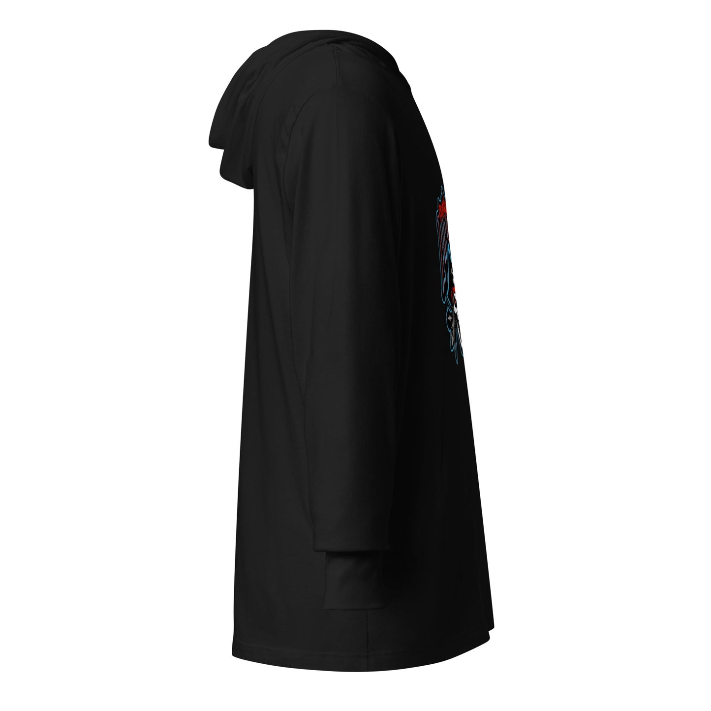 Performance | Hooded Long Sleeve T Shirt | Roanoke Rapids Pirates | Reaver Captain Logo