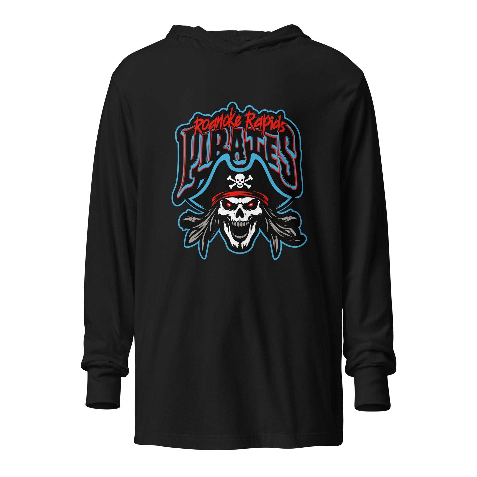 Performance | Hooded Long Sleeve T Shirt | Roanoke Rapids Pirates | Reaver Captain Logo