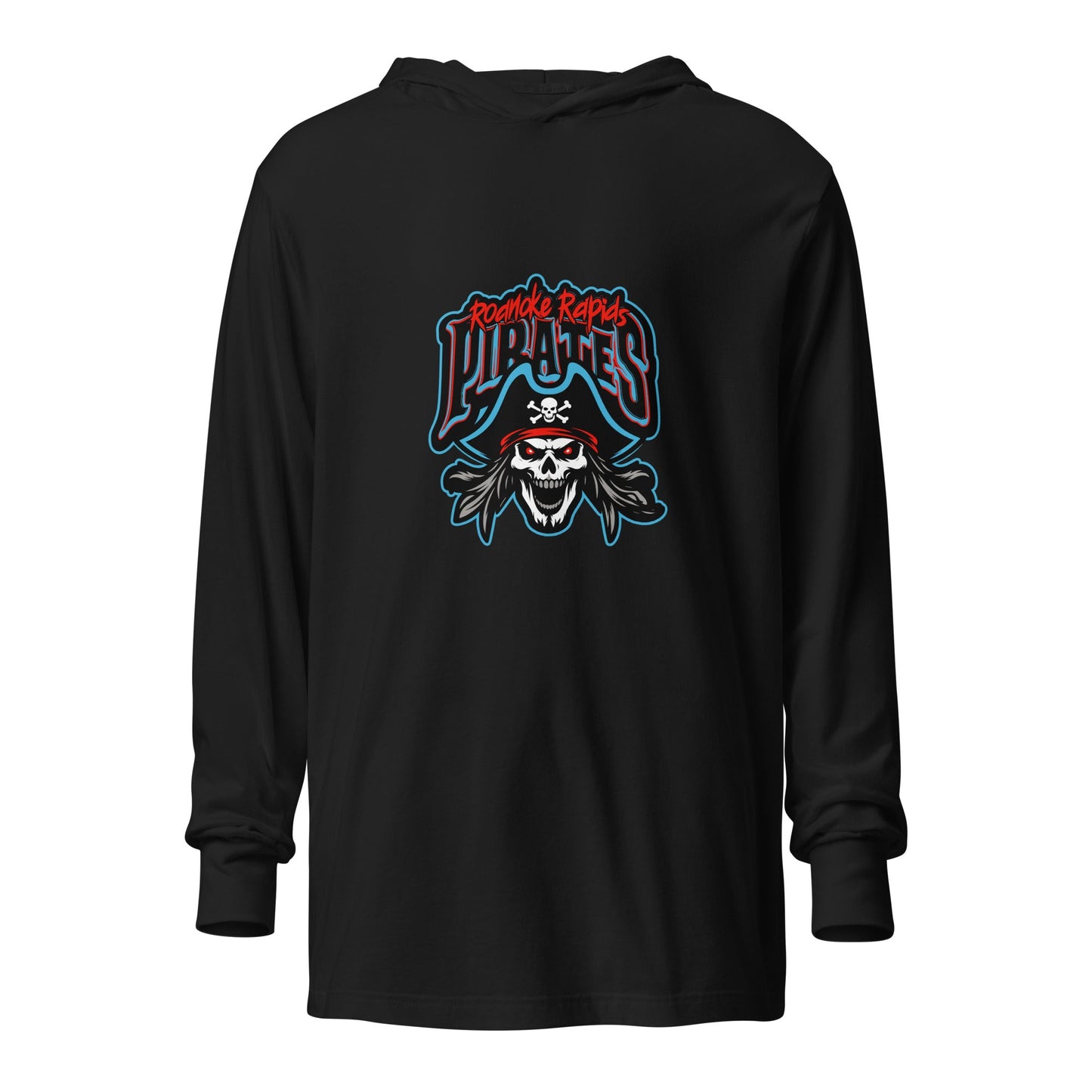 Performance | Hooded Long Sleeve T Shirt | Roanoke Rapids Pirates | Reaver Captain Logo