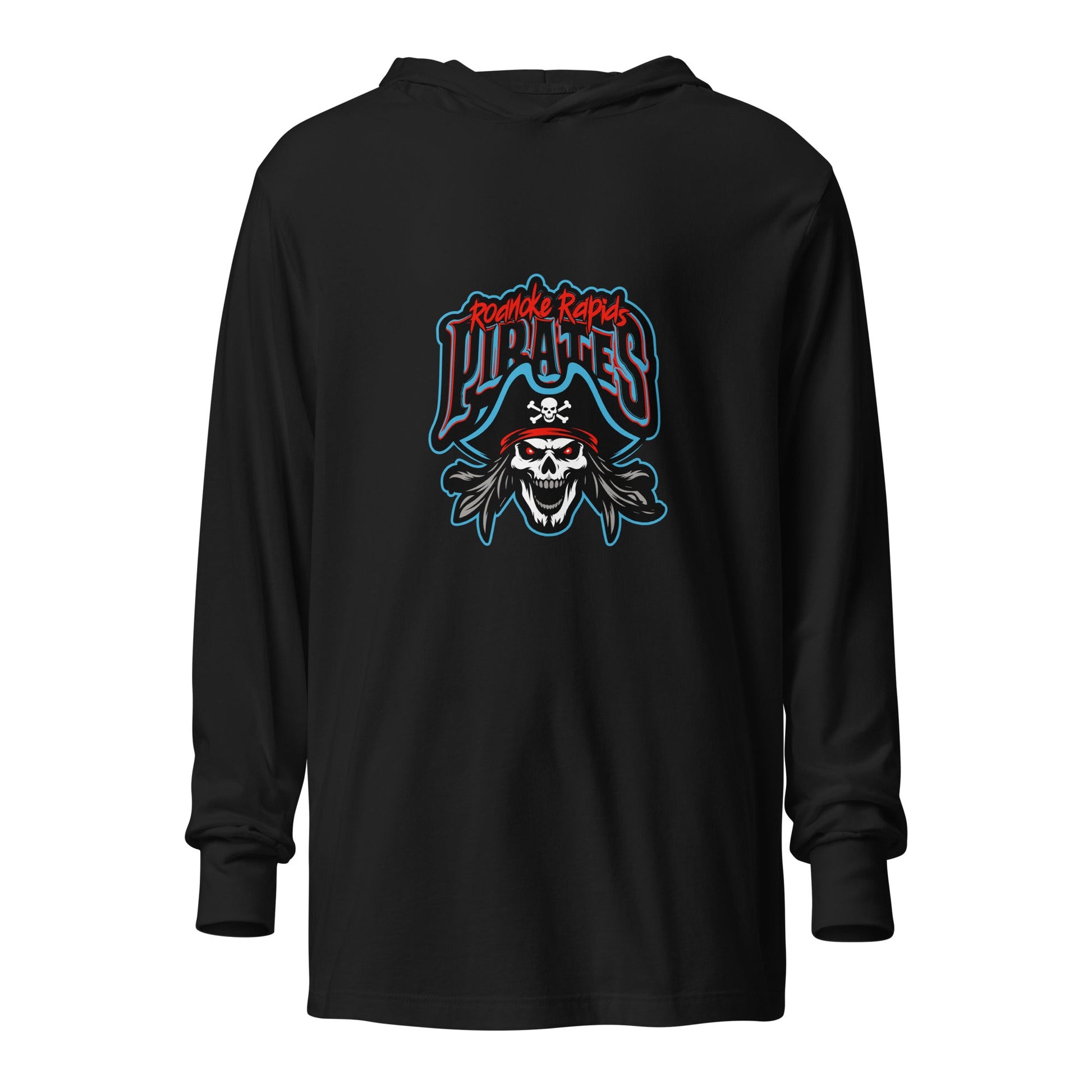 Performance | Hooded Long Sleeve T Shirt | Roanoke Rapids Pirates | Reaver Captain Logo
