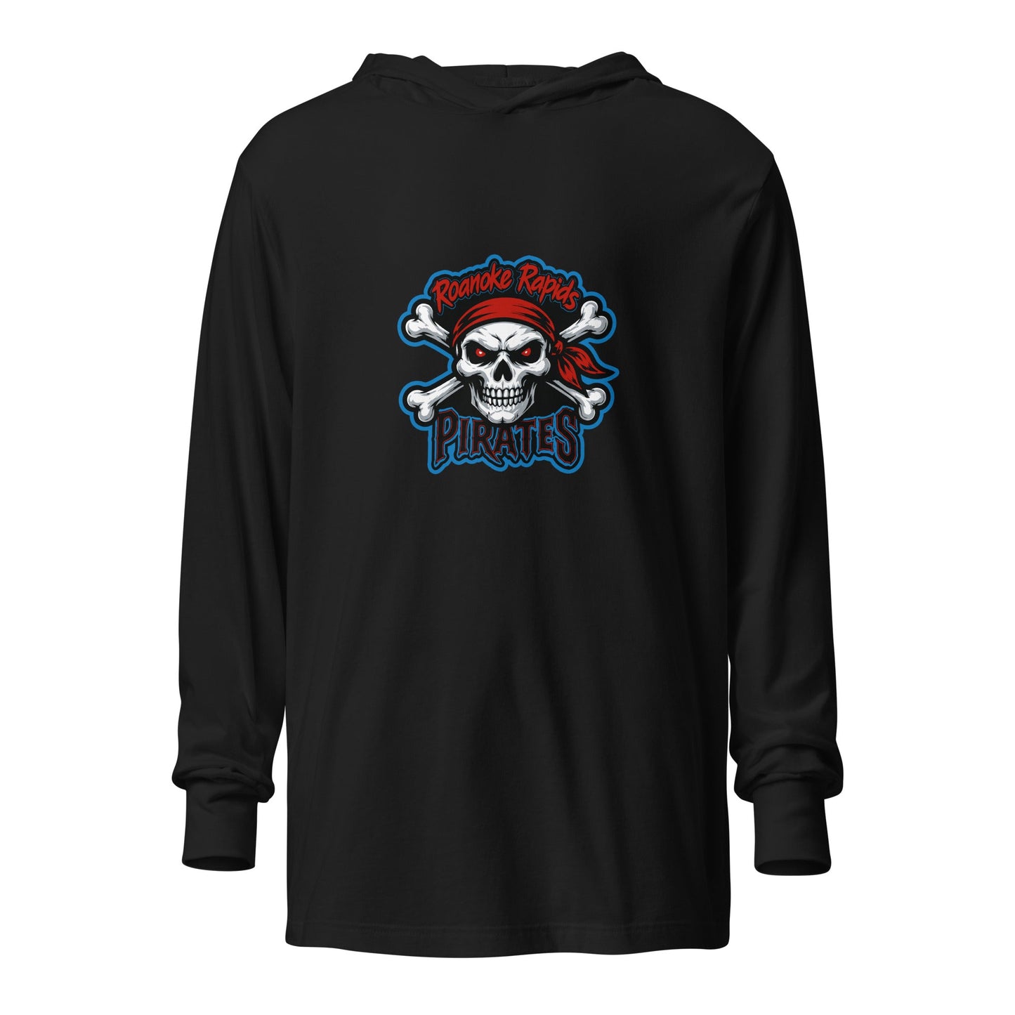 Performance | Hooded Long Sleeve T Shirt | Roanoke Rapids Pirates | River Raiders Logo
