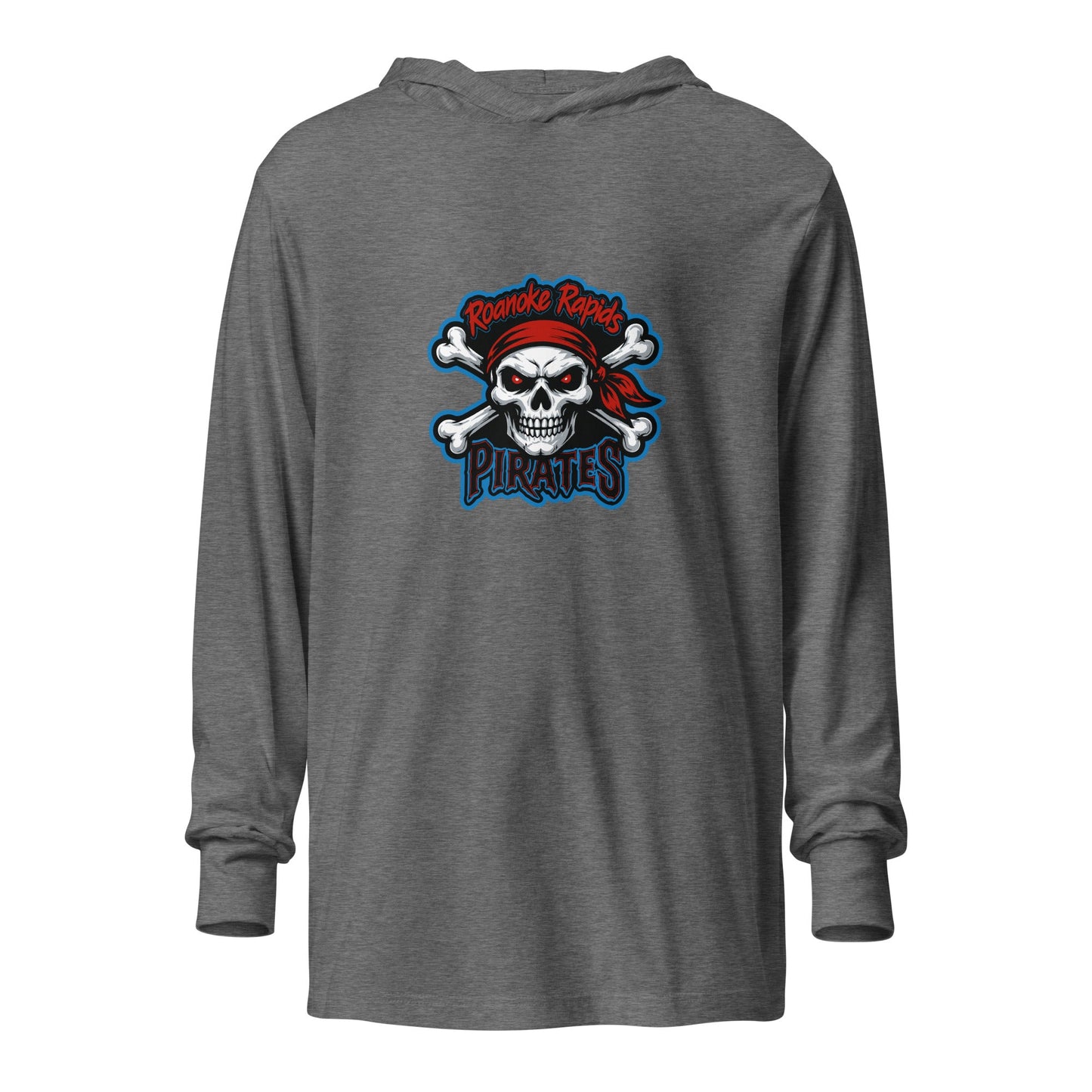 Performance | Hooded Long Sleeve T Shirt | Roanoke Rapids Pirates | River Raiders Logo