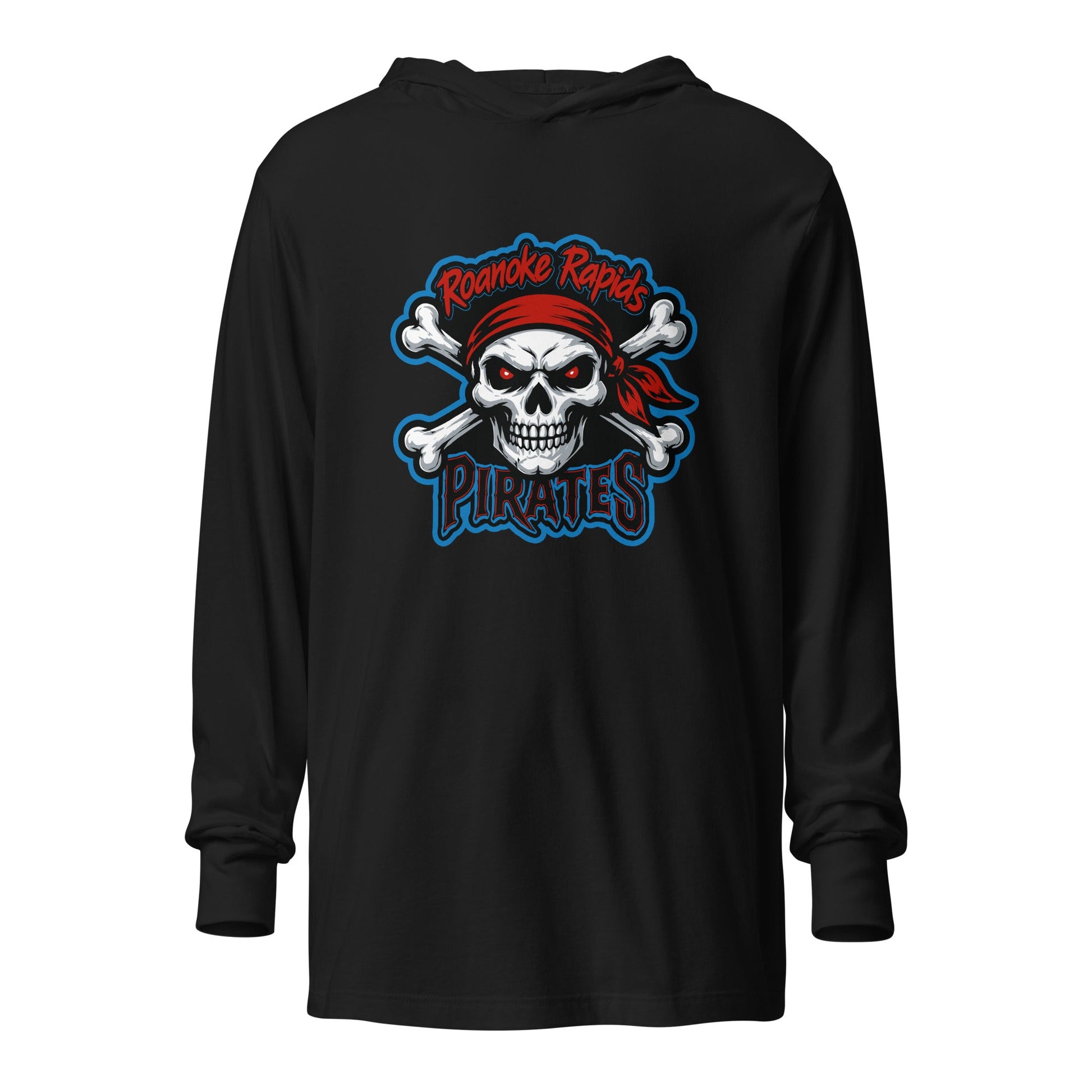 Performance | Hooded Long Sleeve T Shirt | Roanoke Rapids Pirates | River Raiders Logo