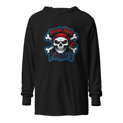Performance | Hooded Long Sleeve T Shirt | Roanoke Rapids Pirates | River Raiders Logo