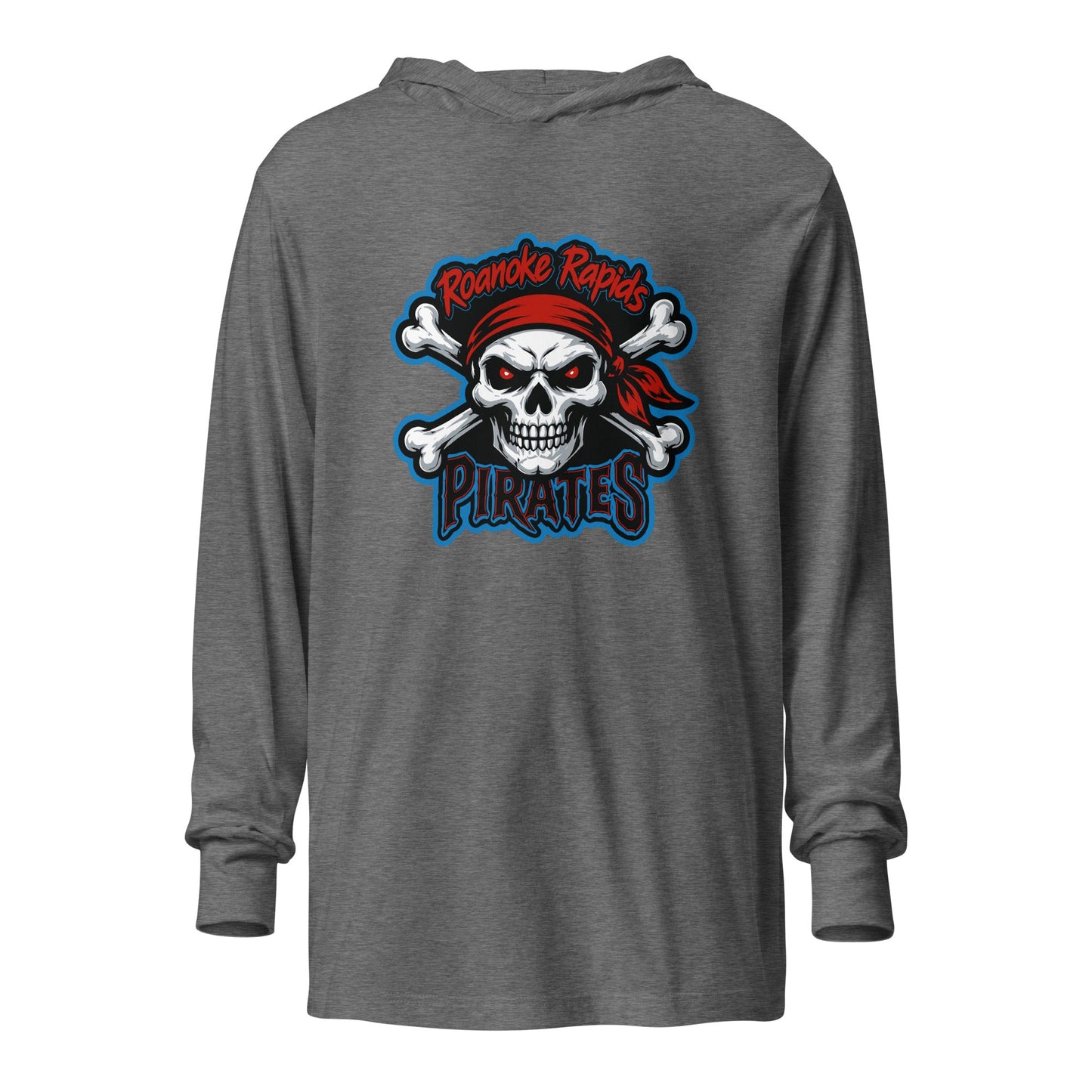 Performance | Hooded Long Sleeve T Shirt | Roanoke Rapids Pirates | River Raiders Logo