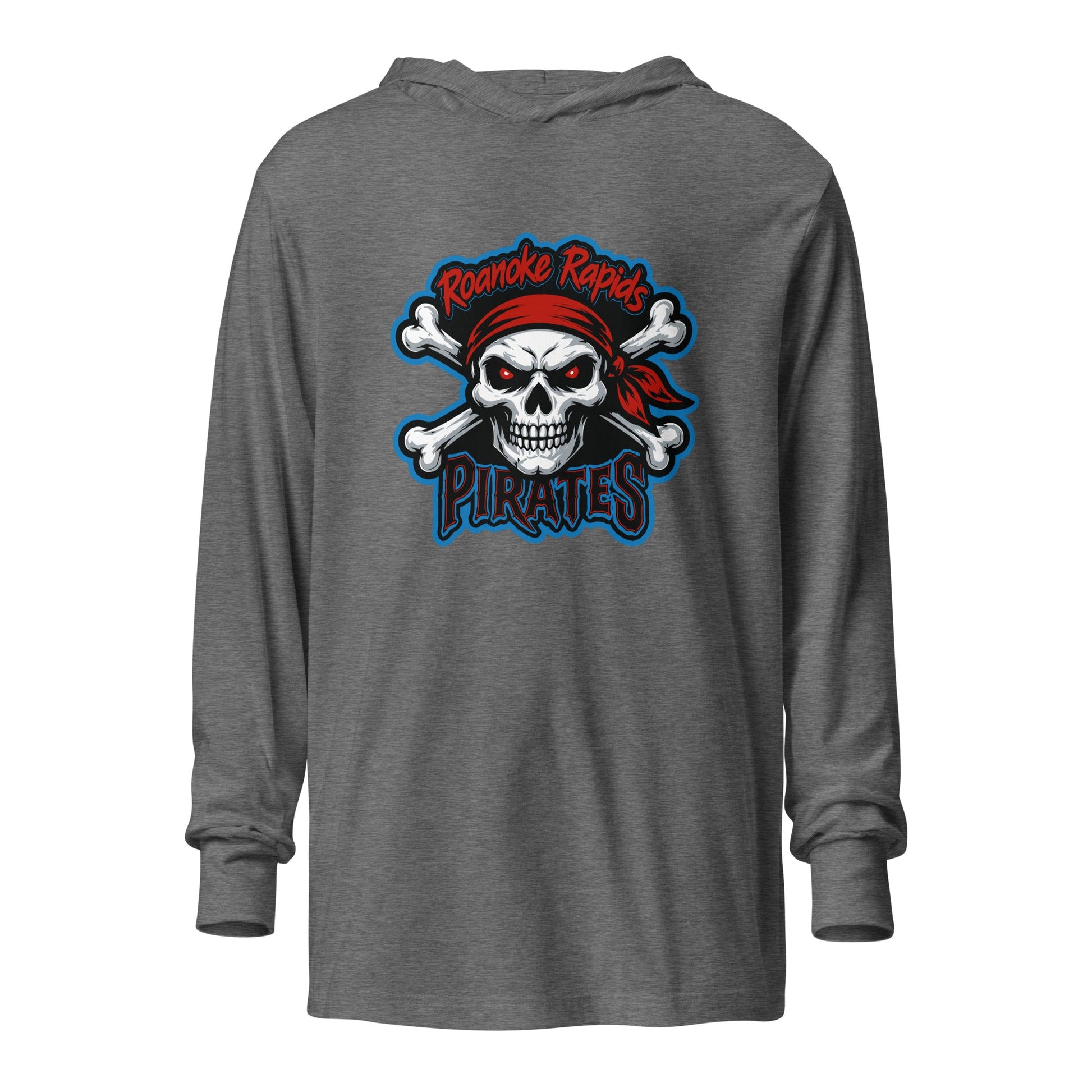 Performance | Hooded Long Sleeve T Shirt | Roanoke Rapids Pirates | River Raiders Logo