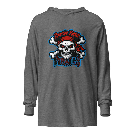 Performance | Hooded Long Sleeve T Shirt | Roanoke Rapids Pirates | River Raiders Logo