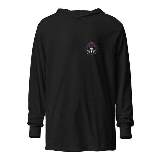 Performance | Hooded Long Sleeve T Shirt | Roanoke Rapids Pirates | Shield Logo