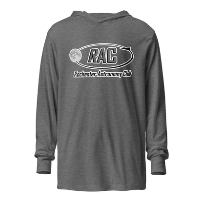 Performance | Hooded Long Sleeve T Shirt | Rochester Astronomy Club | Orbit Logo