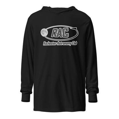 Performance | Hooded Long Sleeve T Shirt | Rochester Astronomy Club | Orbit Logo