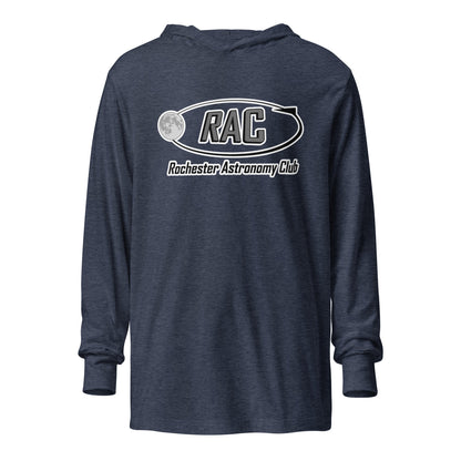 Performance | Hooded Long Sleeve T Shirt | Rochester Astronomy Club | Orbit Logo