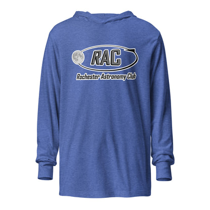 Performance | Hooded Long Sleeve T Shirt | Rochester Astronomy Club | Orbit Logo