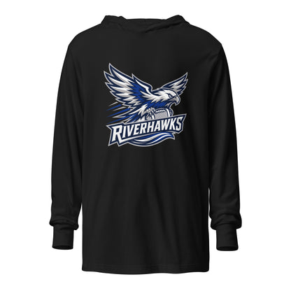 Performance | Hooded Long Sleeve T Shirt | Rochester Riverhawks | Crest Logo