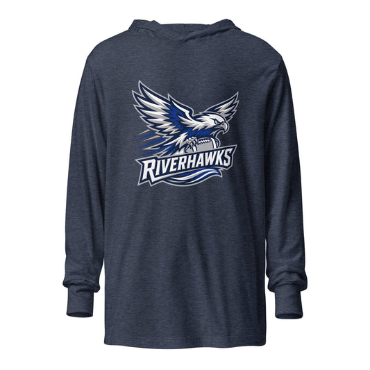 Performance | Hooded Long Sleeve T Shirt | Rochester Riverhawks | Crest Logo