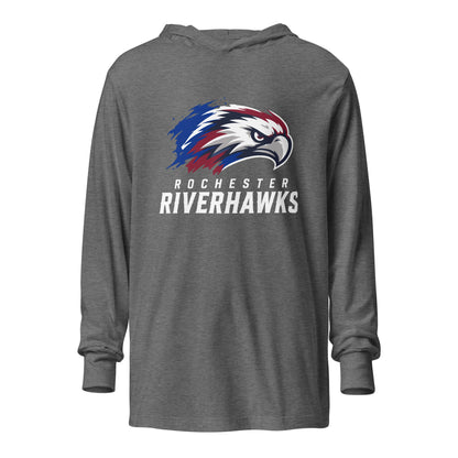 Performance | Hooded Long Sleeve T Shirt | Rochester Riverhawks | Emblem Logo