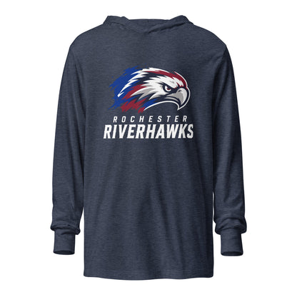 Performance | Hooded Long Sleeve T Shirt | Rochester Riverhawks | Emblem Logo