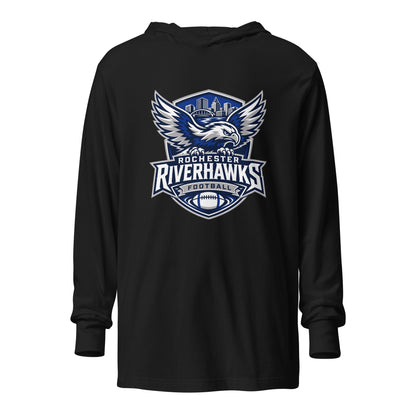 Performance | Hooded Long Sleeve T Shirt | Rochester Riverhawks | Shield Logo