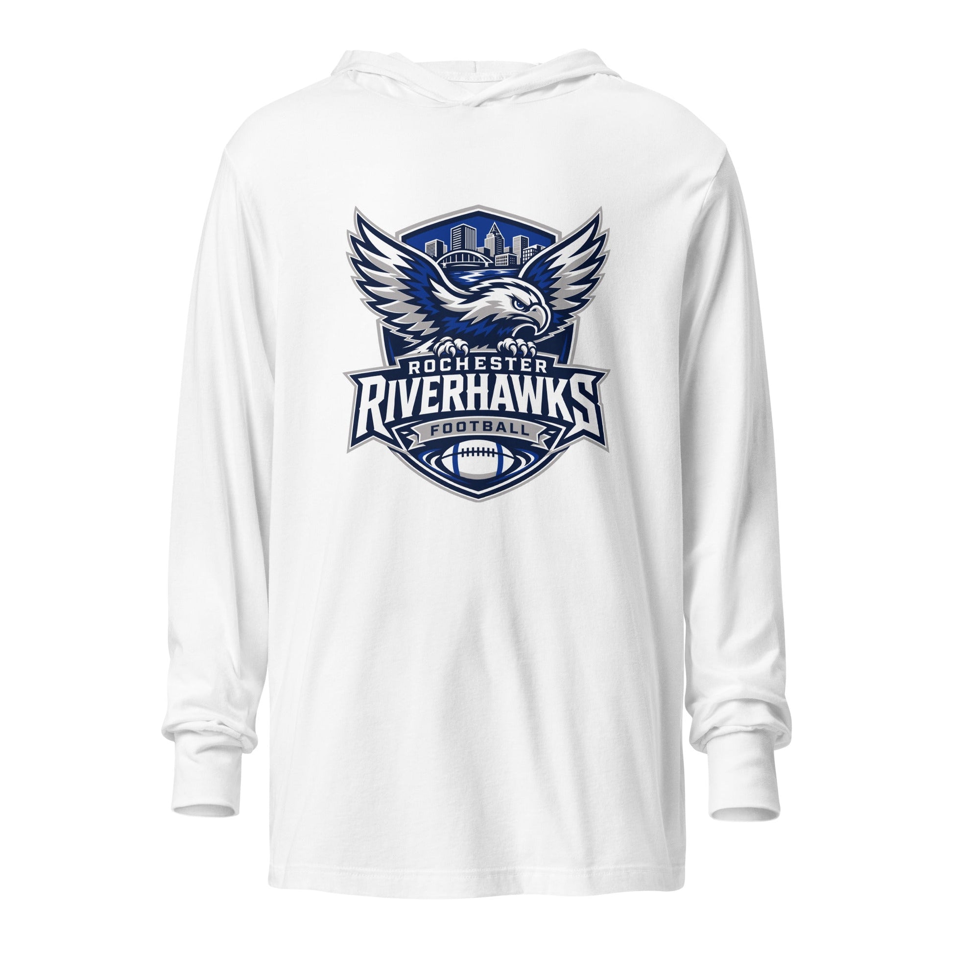 Performance | Hooded Long Sleeve T Shirt | Rochester Riverhawks | Shield Logo