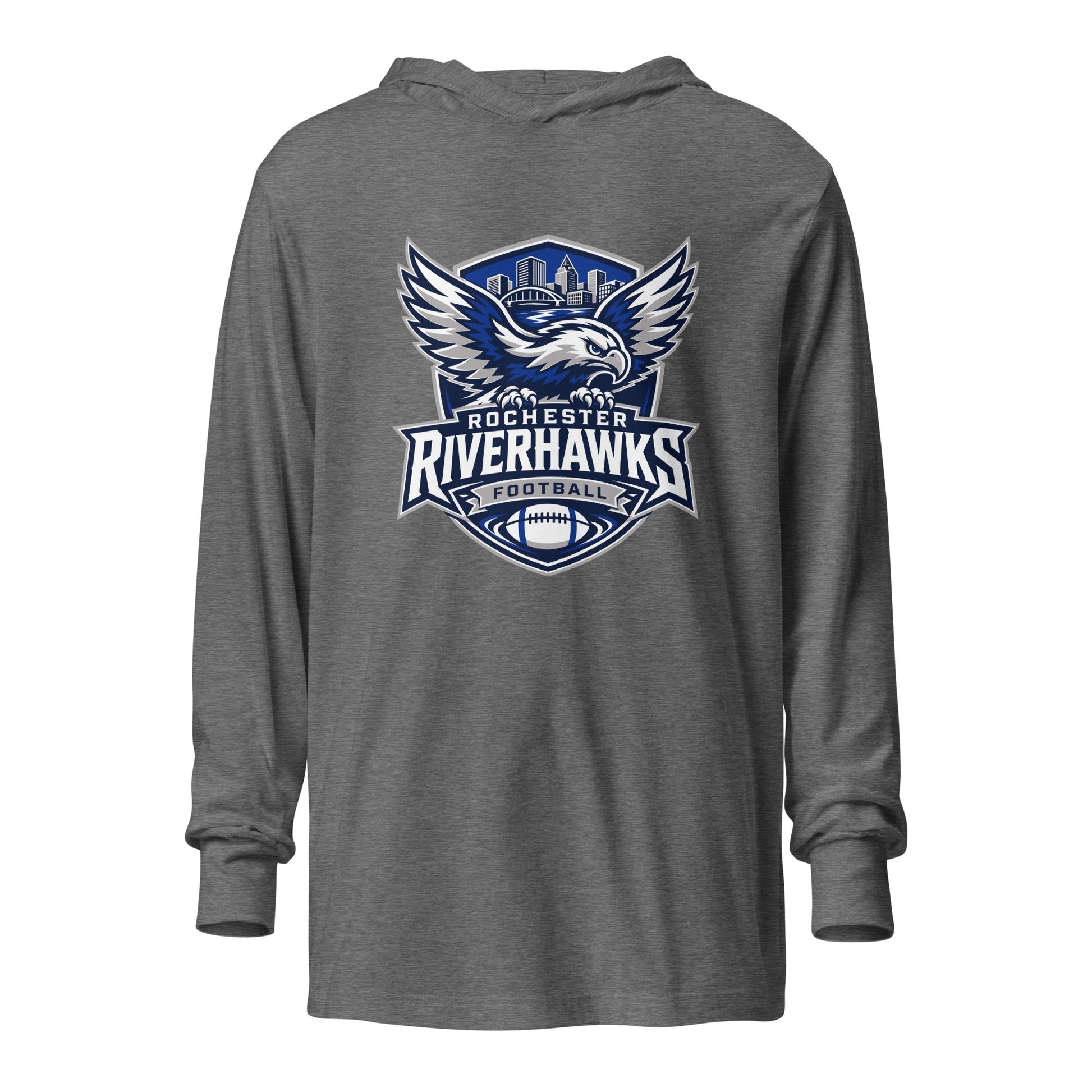 Performance | Hooded Long Sleeve T Shirt | Rochester Riverhawks | Shield Logo