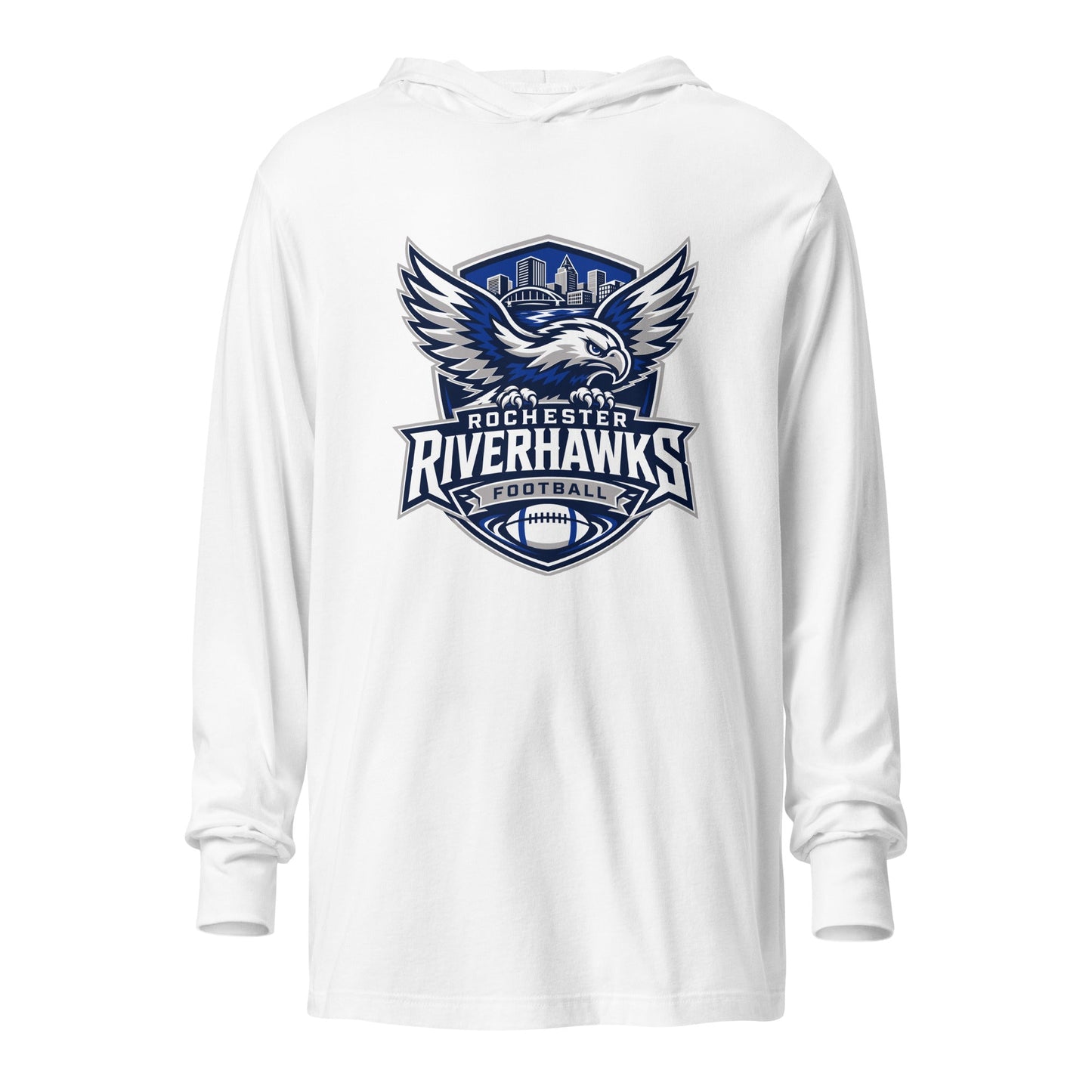 Performance | Hooded Long Sleeve T Shirt | Rochester Riverhawks | Shield Logo
