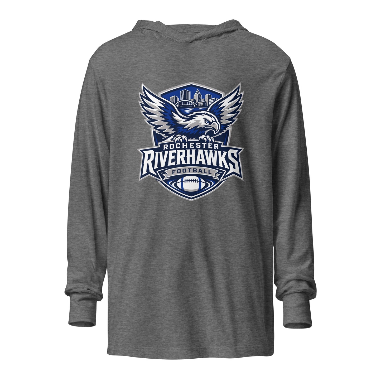 Performance | Hooded Long Sleeve T Shirt | Rochester Riverhawks | Shield Logo