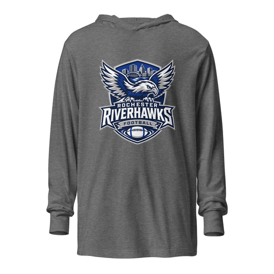 Performance | Hooded Long Sleeve T Shirt | Rochester Riverhawks | Shield Logo