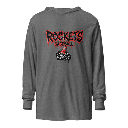 Performance | Hooded Long Sleeve T Shirt | Rockets Baseball | Alt Logo 2