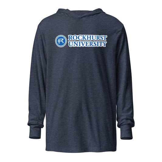 Performance | Hooded Long Sleeve T Shirt | Rockhurst University - Doctor of Physical Therapy School | Vanguard Institute Logo