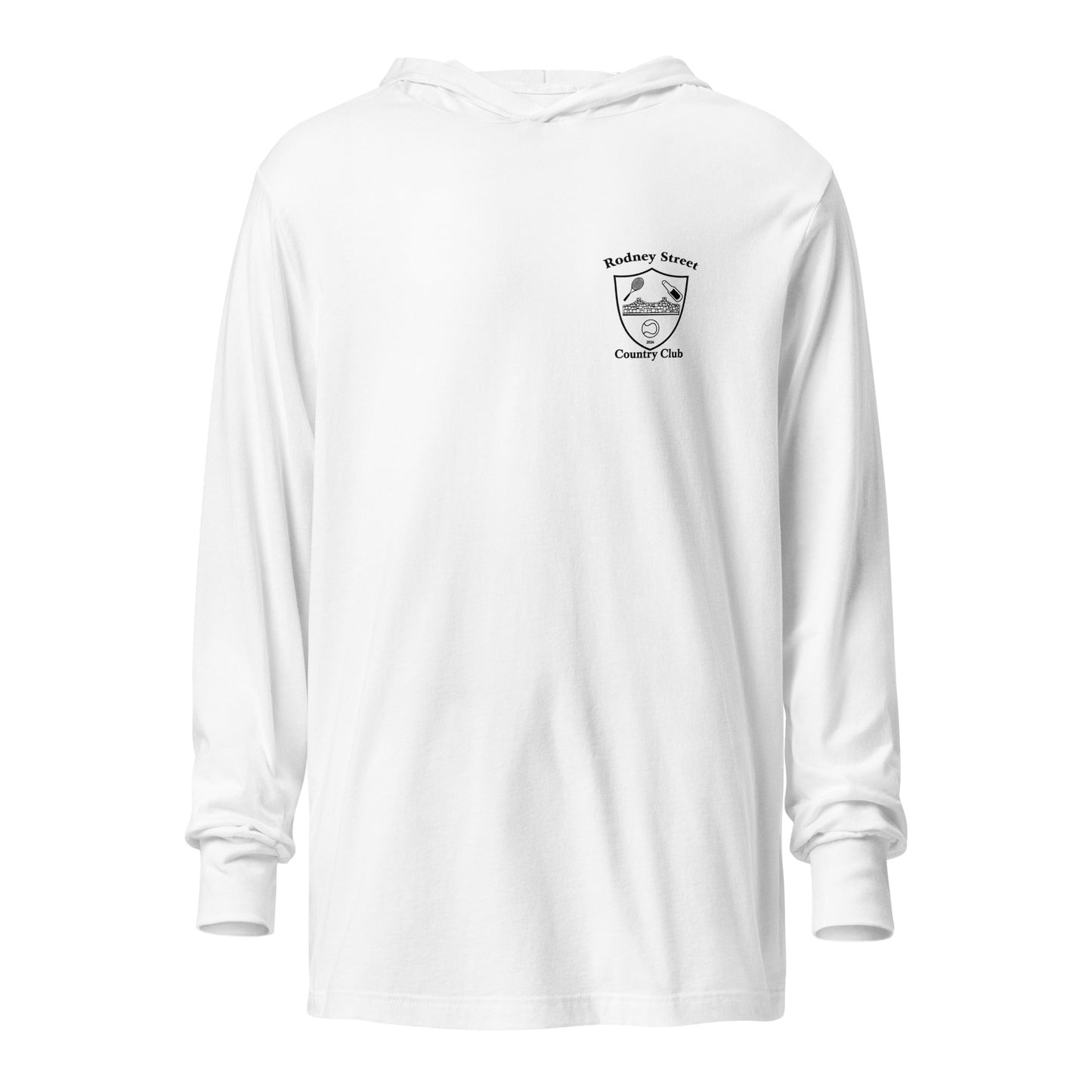 Performance | Hooded Long Sleeve T Shirt | Rodney Street CC Tennis | Alt Crest Logo