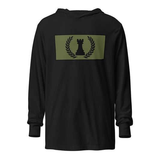 Performance | Hooded Long Sleeve T Shirt | Rook Defense Solutions | Apex Castle Logo