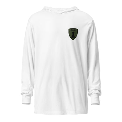 Performance | Hooded Long Sleeve T Shirt | Rook Defense Solutions | Crest Logo