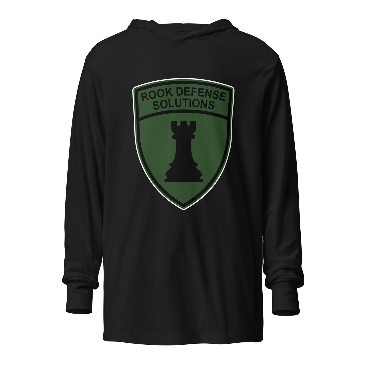 Performance | Hooded Long Sleeve T Shirt | Rook Defense Solutions | Emblem Logo