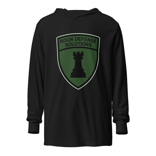 Performance | Hooded Long Sleeve T Shirt | Rook Defense Solutions | Emblem Logo
