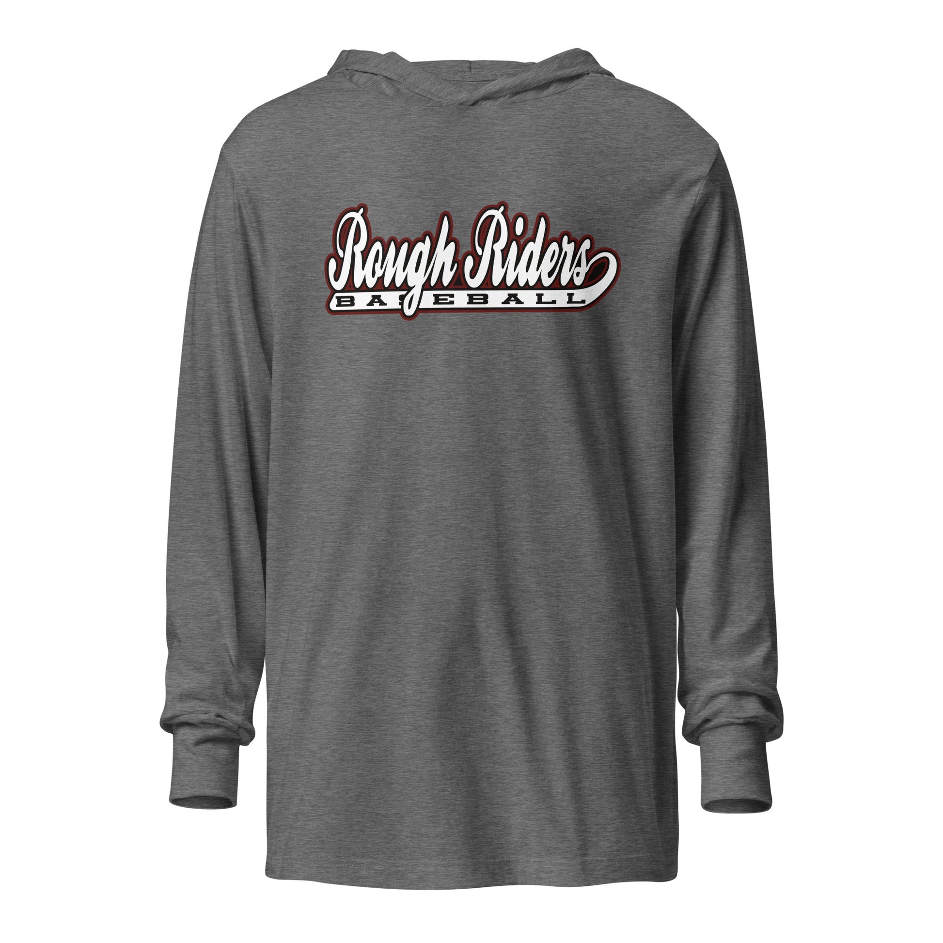Performance | Hooded Long Sleeve T Shirt | Rough Riders | Baseball Script Logo