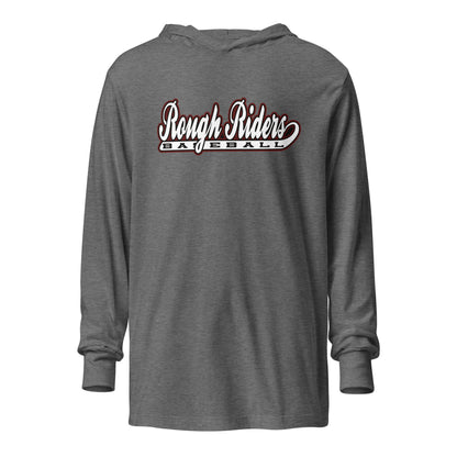 Performance | Hooded Long Sleeve T Shirt | Rough Riders | Baseball Script Logo