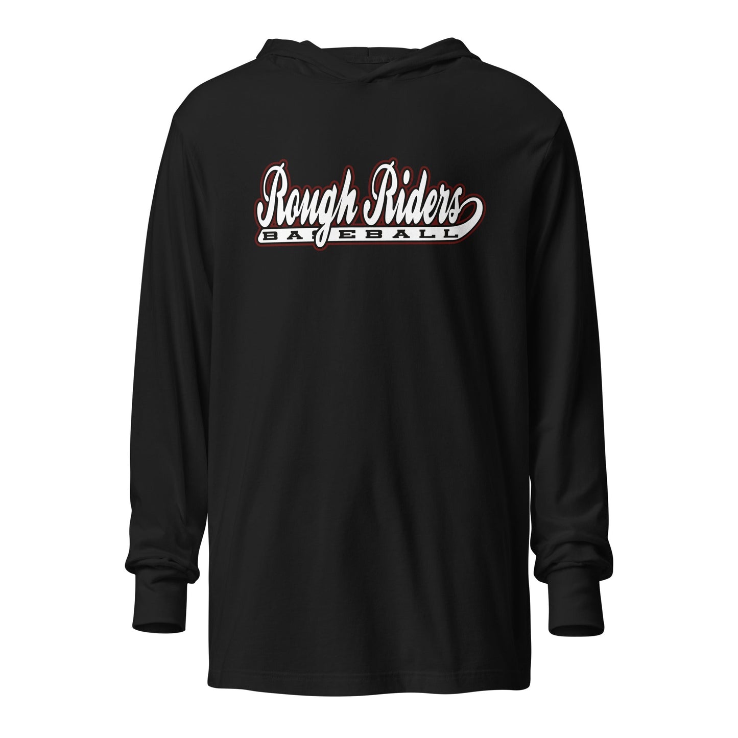 Performance | Hooded Long Sleeve T Shirt | Rough Riders | Baseball Script Logo