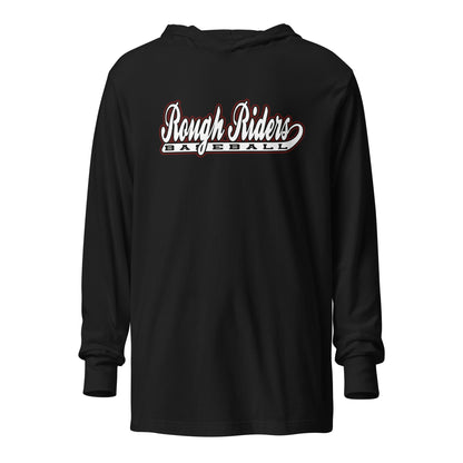 Performance | Hooded Long Sleeve T Shirt | Rough Riders | Baseball Script Logo