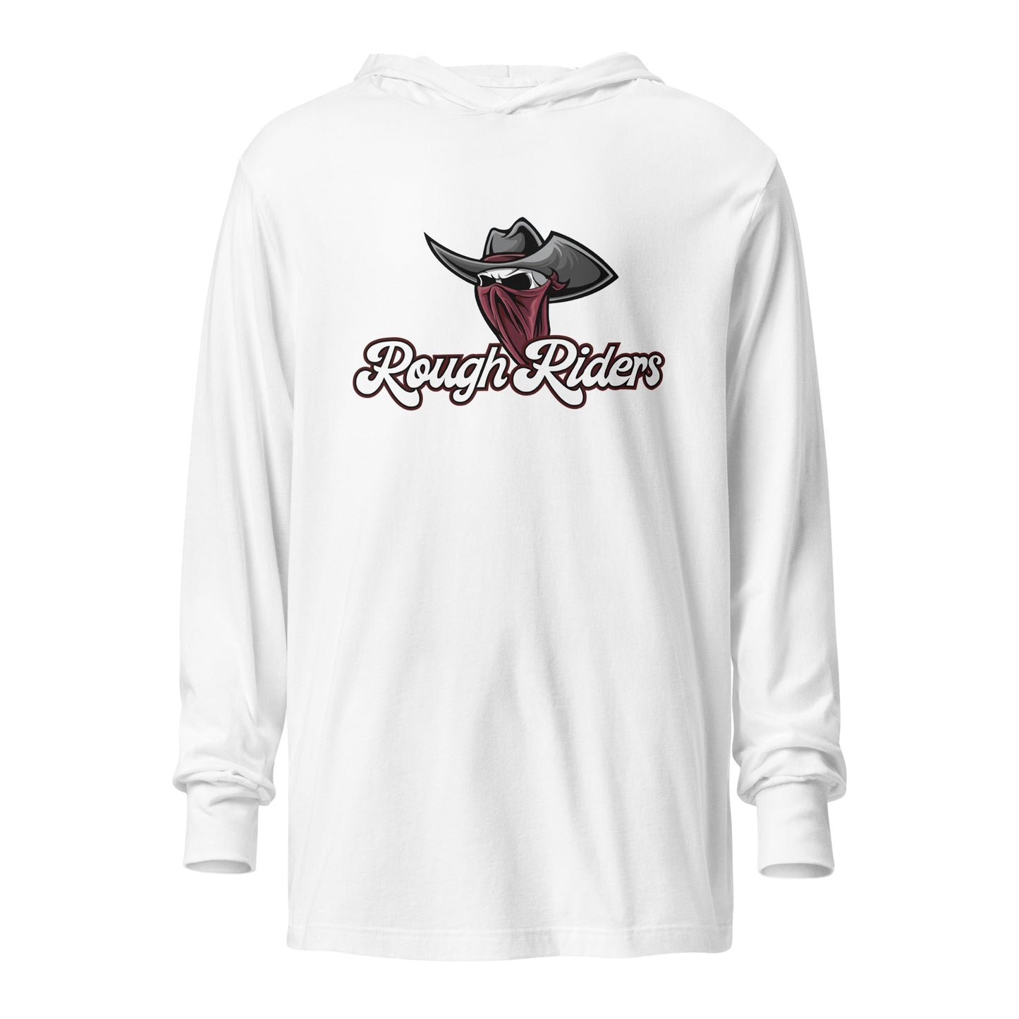 Performance | Hooded Long Sleeve T Shirt | Rough Riders | Masked Man Logo