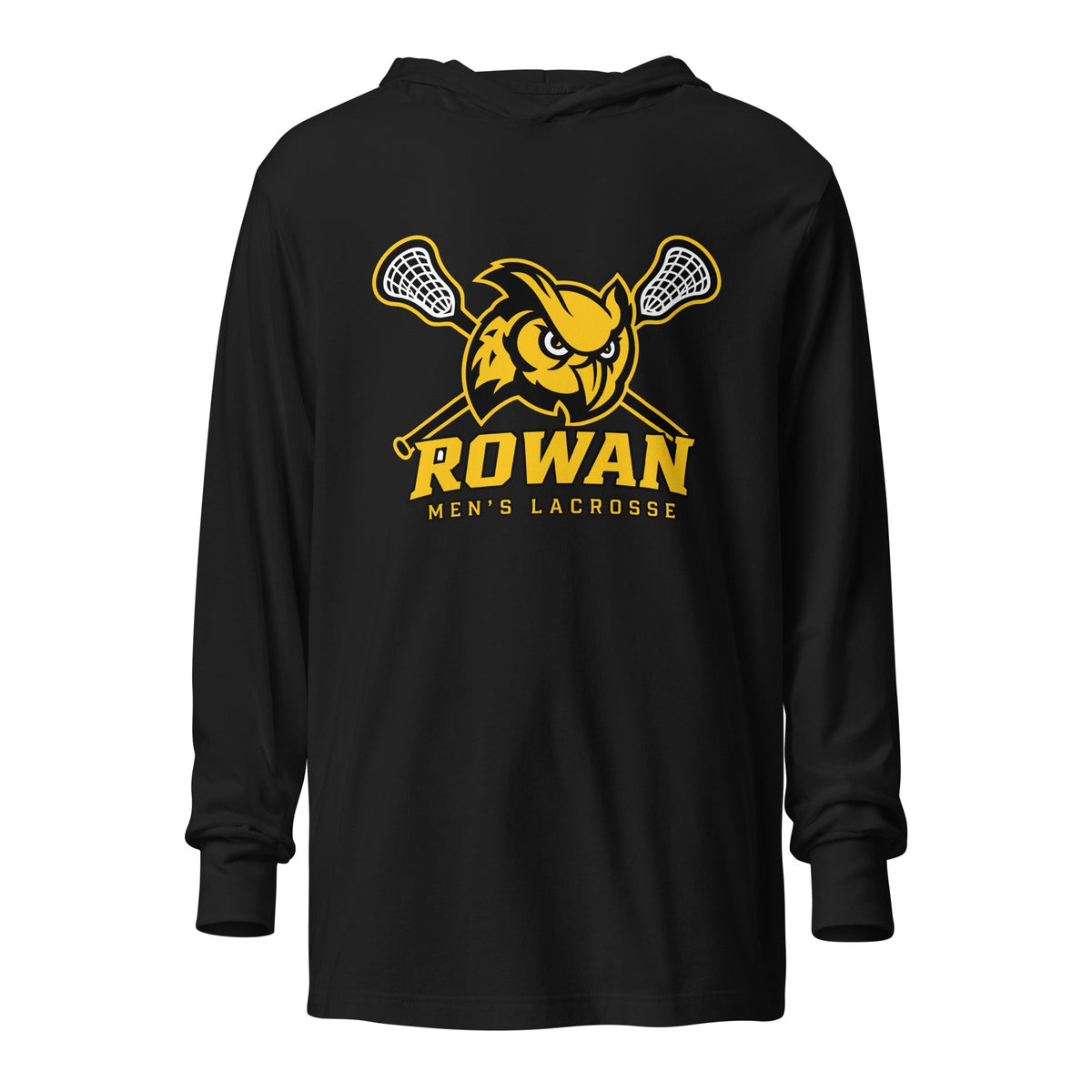 Performance | Hooded Long Sleeve T Shirt | Rowan Men’s Lacrosse | Crest Logo