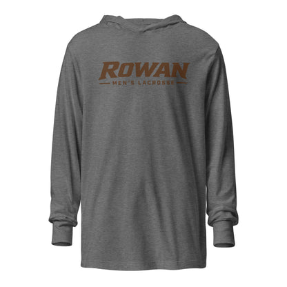 Performance | Hooded Long Sleeve T Shirt | Rowan Men’s Lacrosse | Modern Script Logo