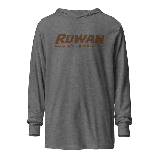 Performance | Hooded Long Sleeve T Shirt | Rowan Men’s Lacrosse | Modern Script Logo