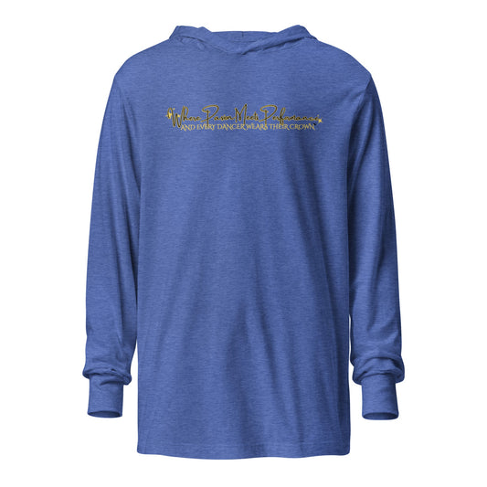 Performance | Hooded Long Sleeve T Shirt | Royal Dance Palace | Alt Logo