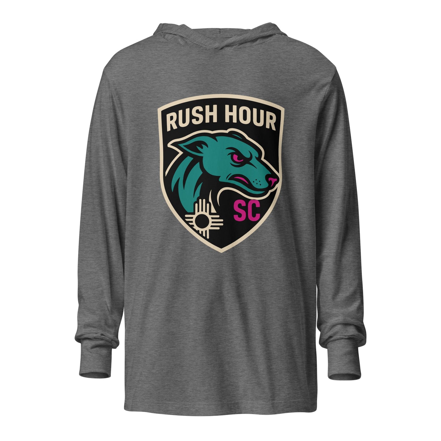Performance | Hooded Long Sleeve T Shirt | Rush Hour | Badge Logo